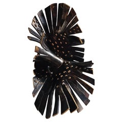 Alina Alamorean Big Flower Sculptural Contemporary Statement Ring Black Brass