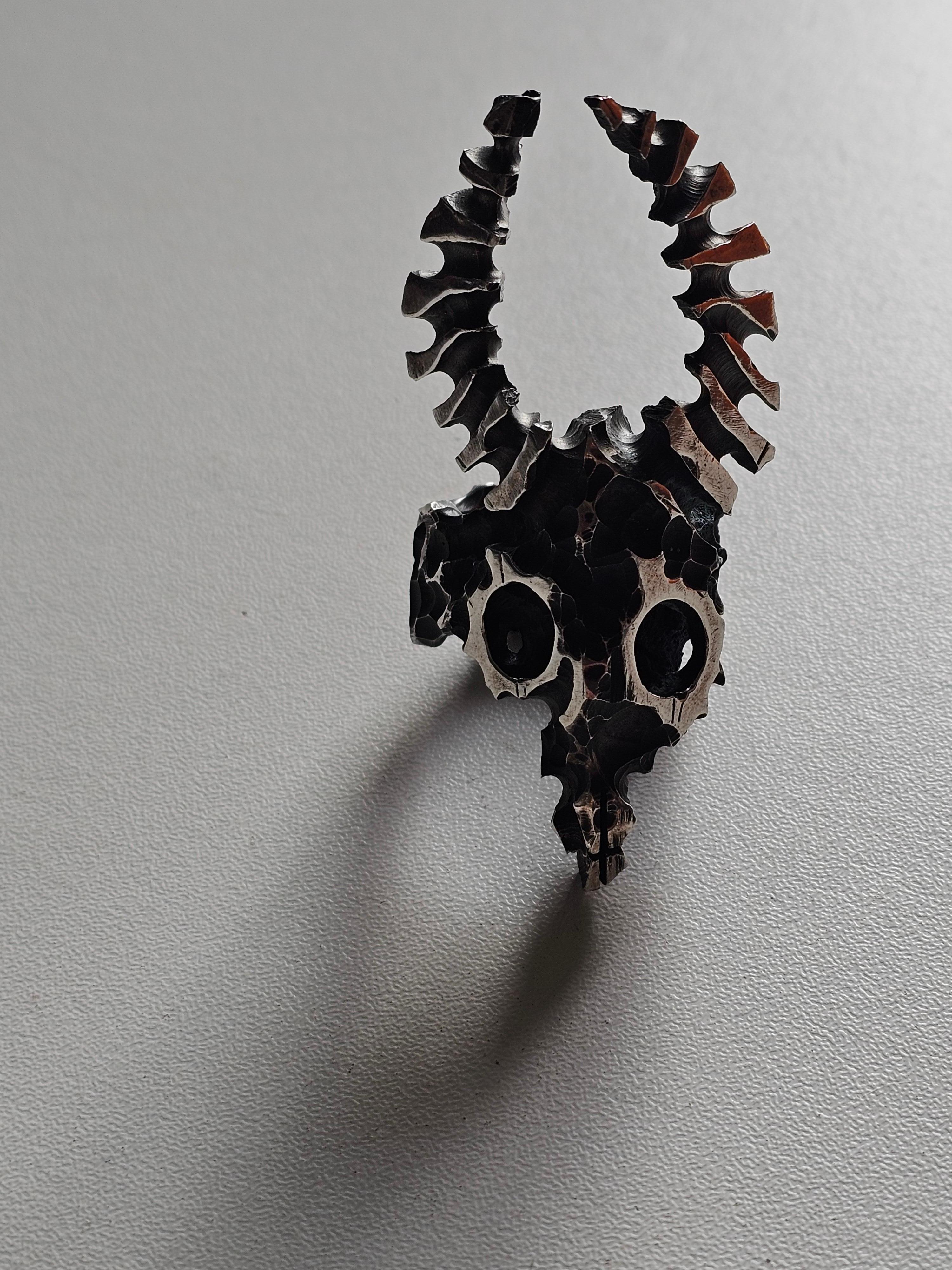 Alina Alamorean Bison Sculpted Contemporary Statement Ring Black Silver For Sale 7