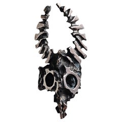 Alina Alamorean Bison Sculpted Contemporary Statement Ring Black Silver