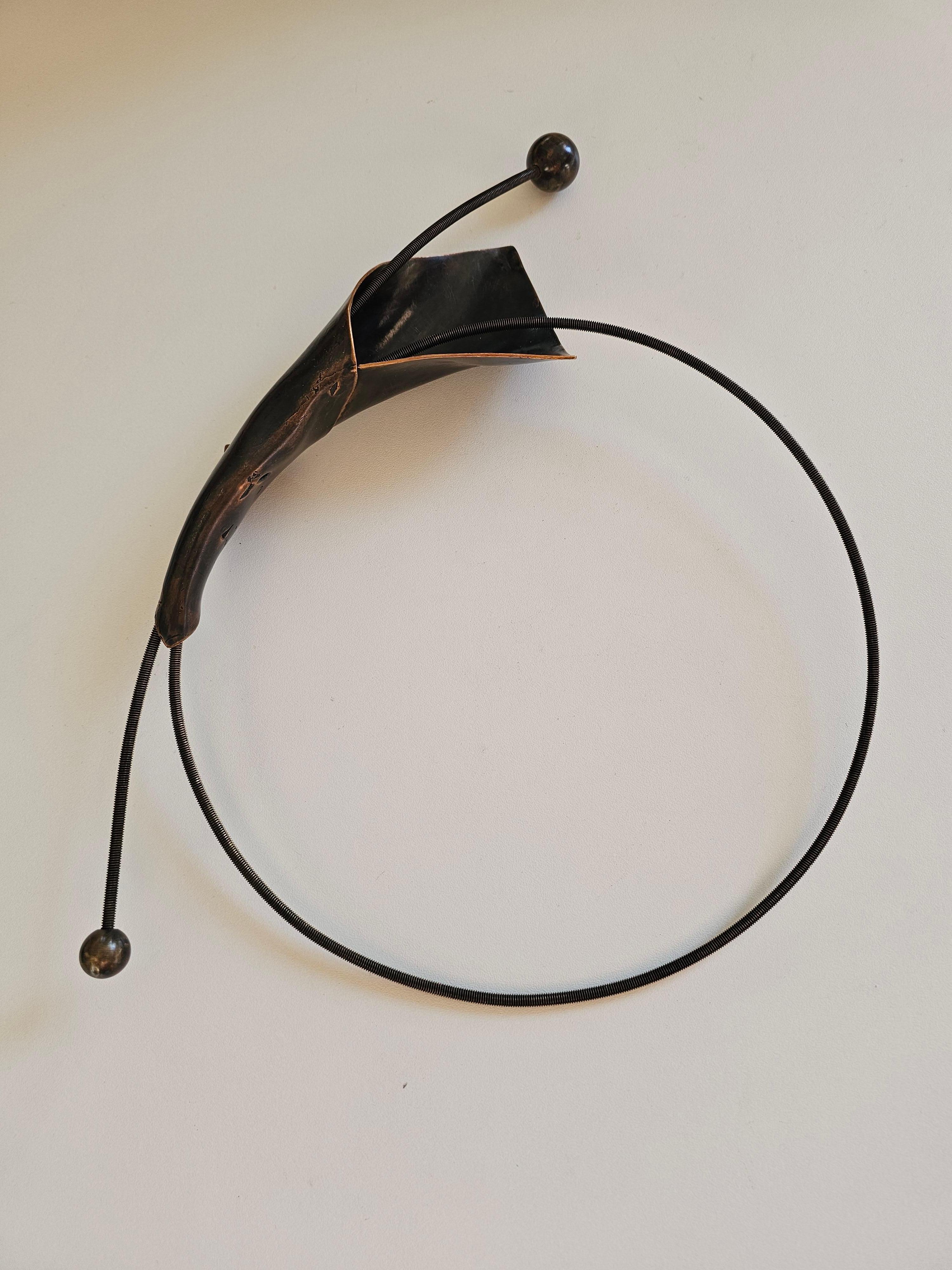 Alina Alamorean Black Moon Sculptural Contemporary Statement Necklace Bronze For Sale 1