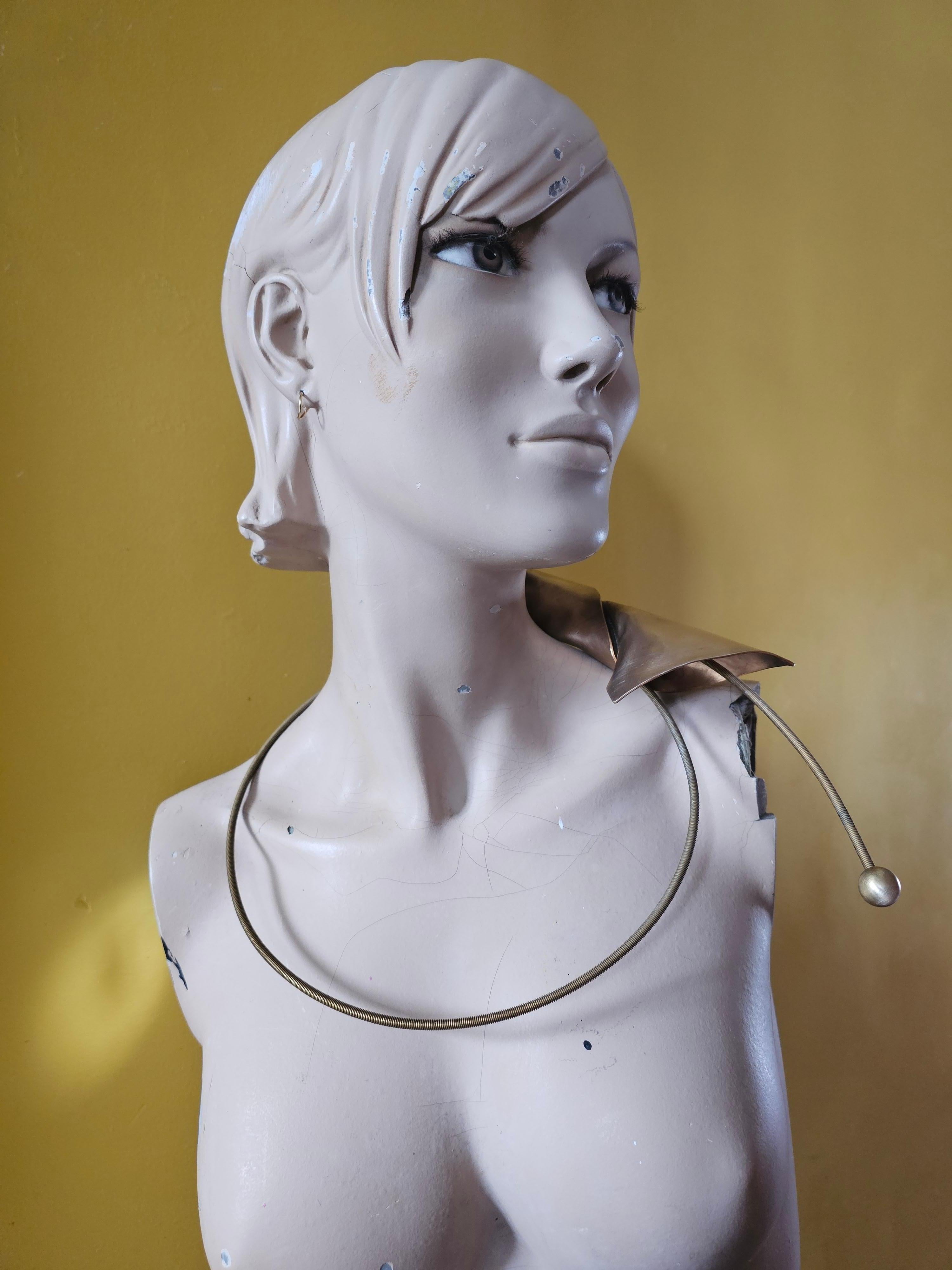 Alina Alamorean Full Moon Sculptural Contemporary Statement Necklace Bronze For Sale 10