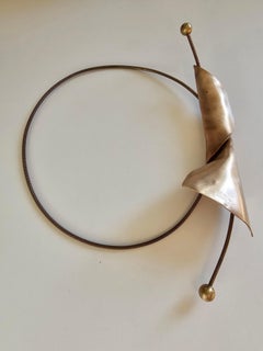 Alina Alamorean Full Moon Sculptural Contemporary Statement Necklace Bronze