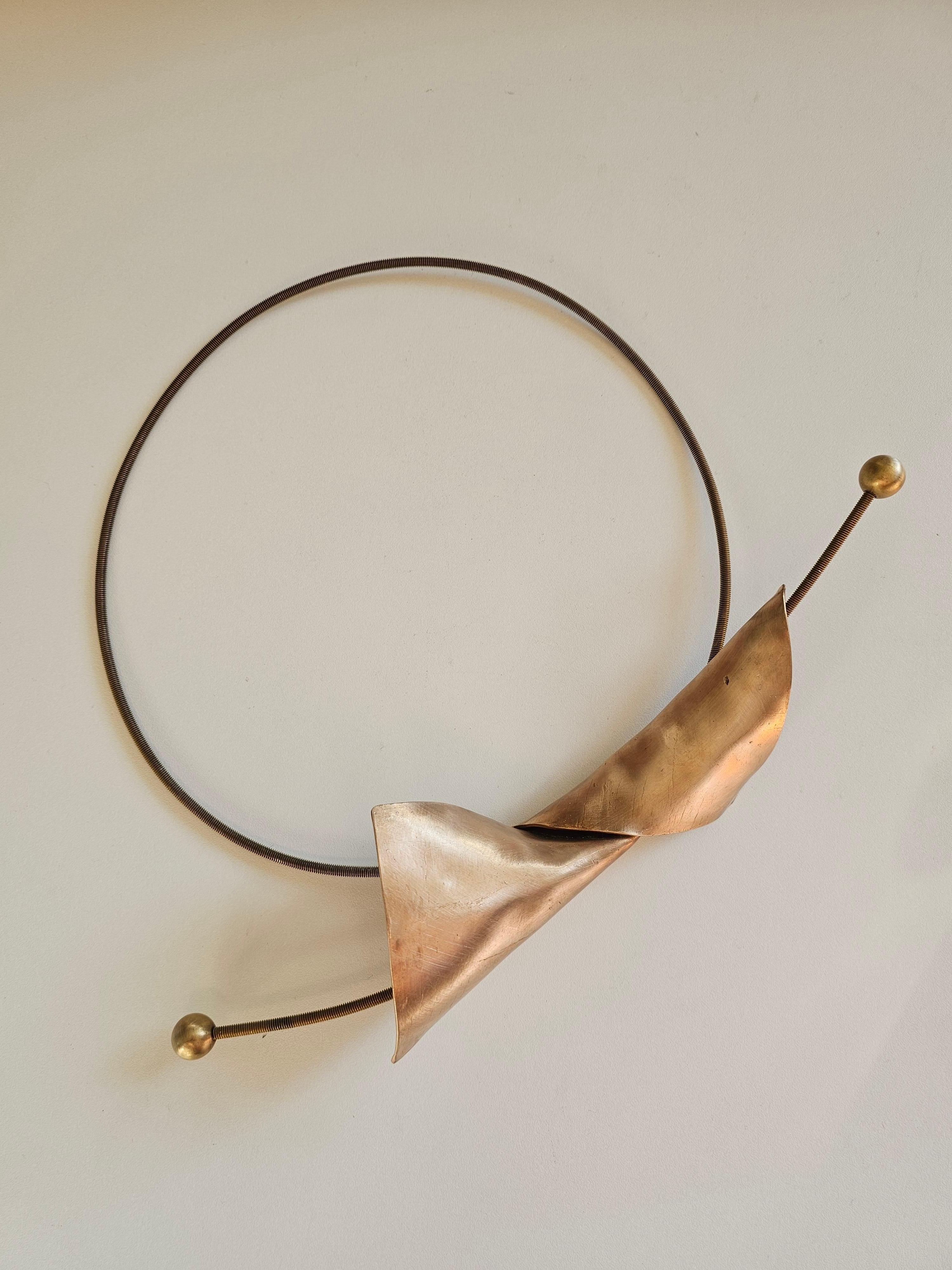 Women's Alina Alamorean Full Moon Sculptural Contemporary Statement Necklace Bronze For Sale
