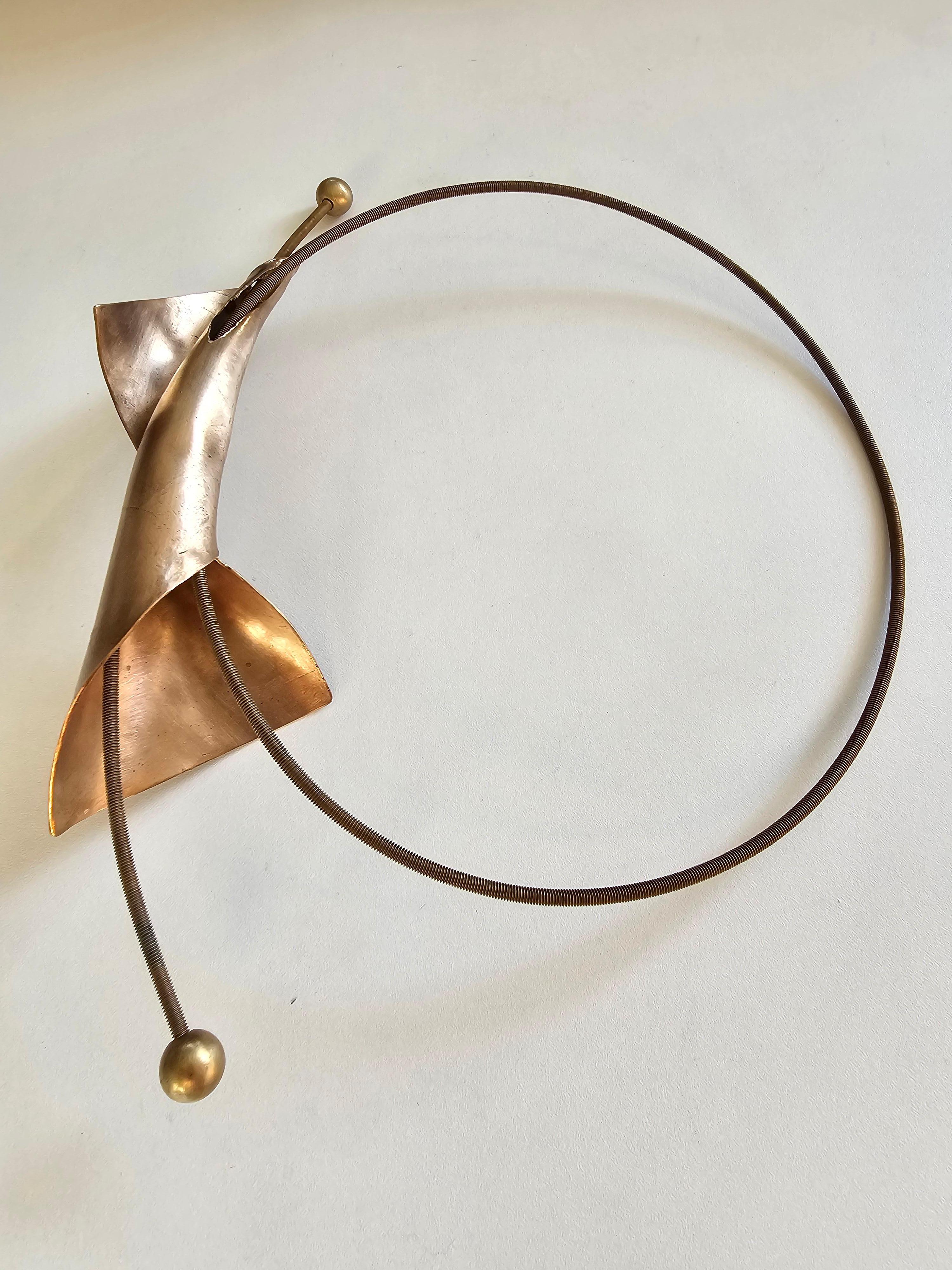 Alina Alamorean Full Moon Sculptural Contemporary Statement Necklace Bronze For Sale 4
