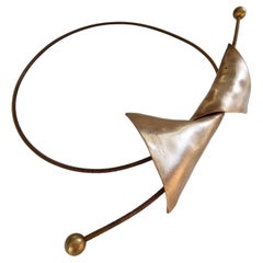 Alina Alamorean Full Moon Sculptural Contemporary Statement Necklace Bronze