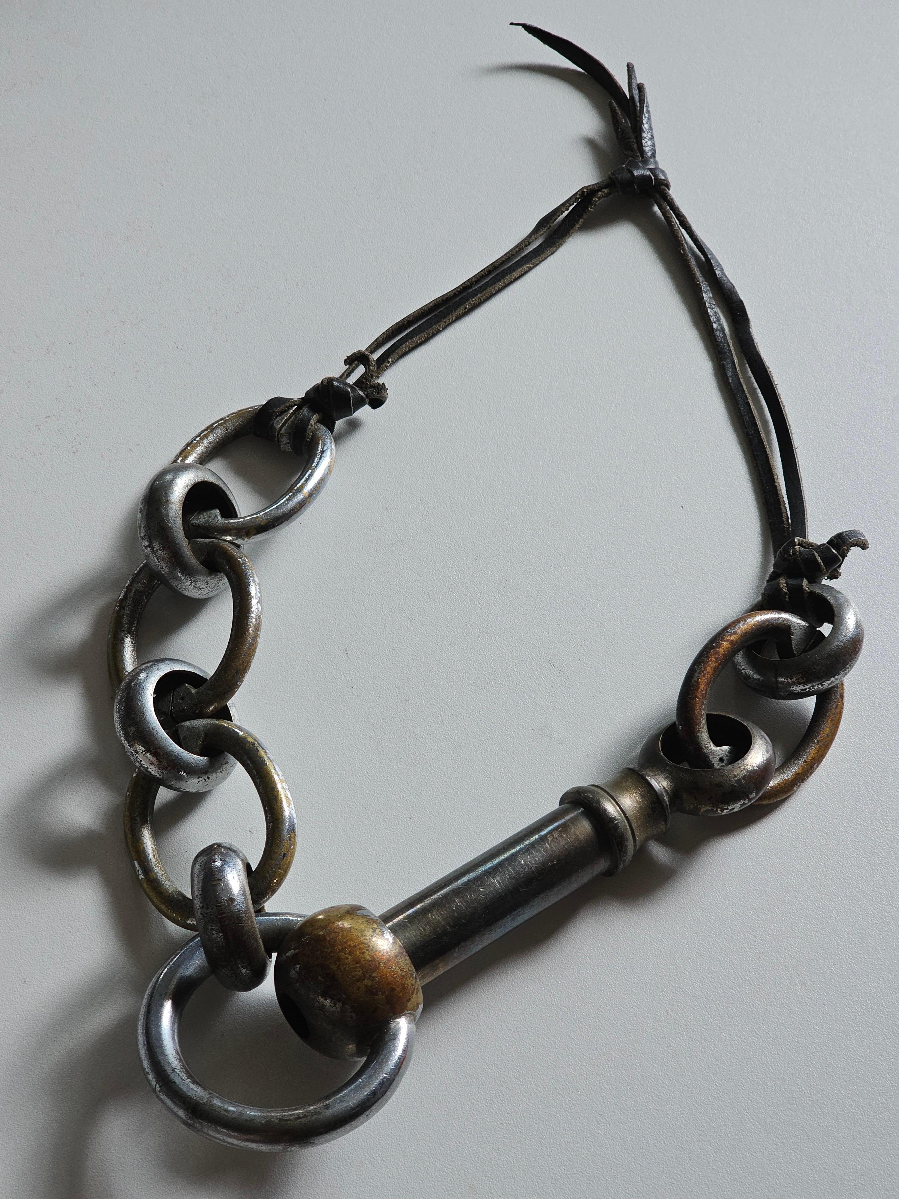 Contemporaneo Collana Alina Alamorean Horse Bit Argento Nero in vendita