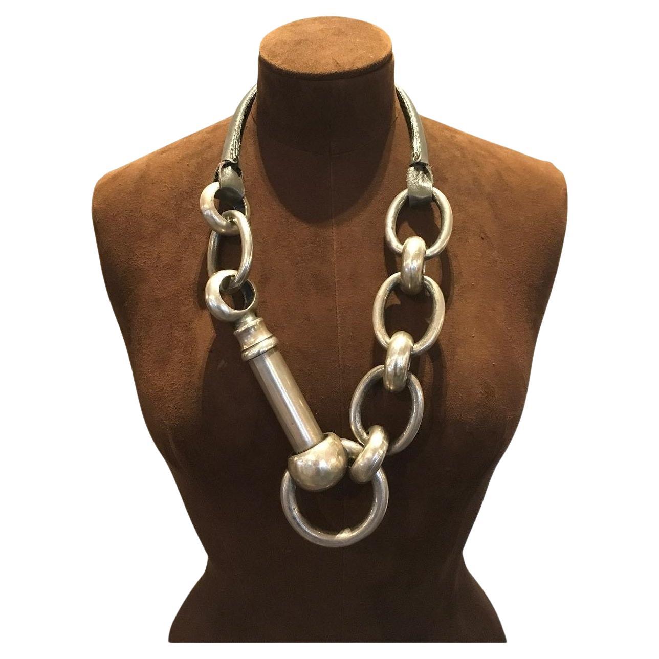 Collana Alina Alamorean Horse Bit Argento Nero in vendita
