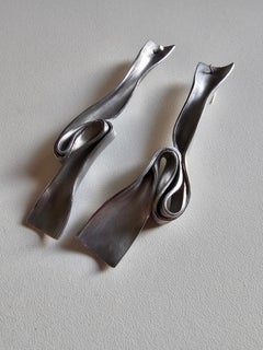 Alina Alamorean Long Comma Sculptural Contemporary Statement Earrings Aluminium