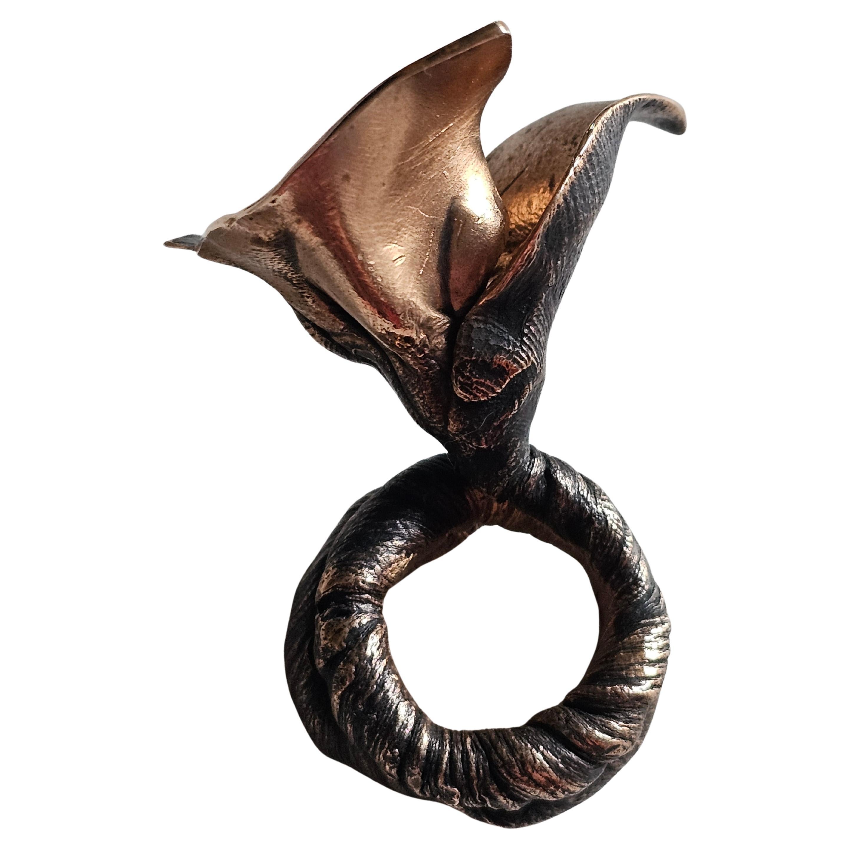 Alina Alamorean Little Flower To Love Sculptural Contemporary Ring Black Bronze