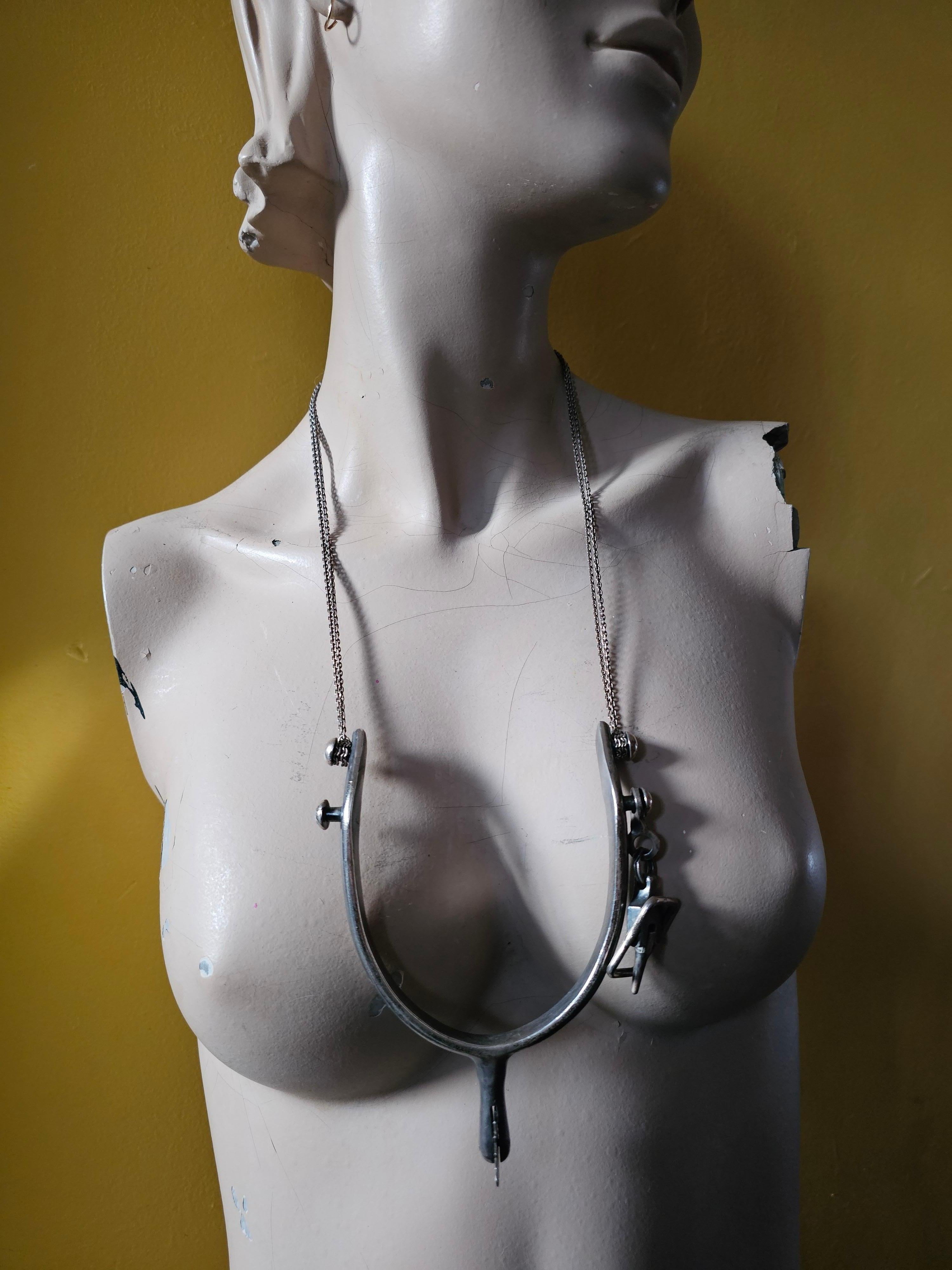 Collana Alina Alamorean Love Spur XIX secolo in argento nero in vendita 5