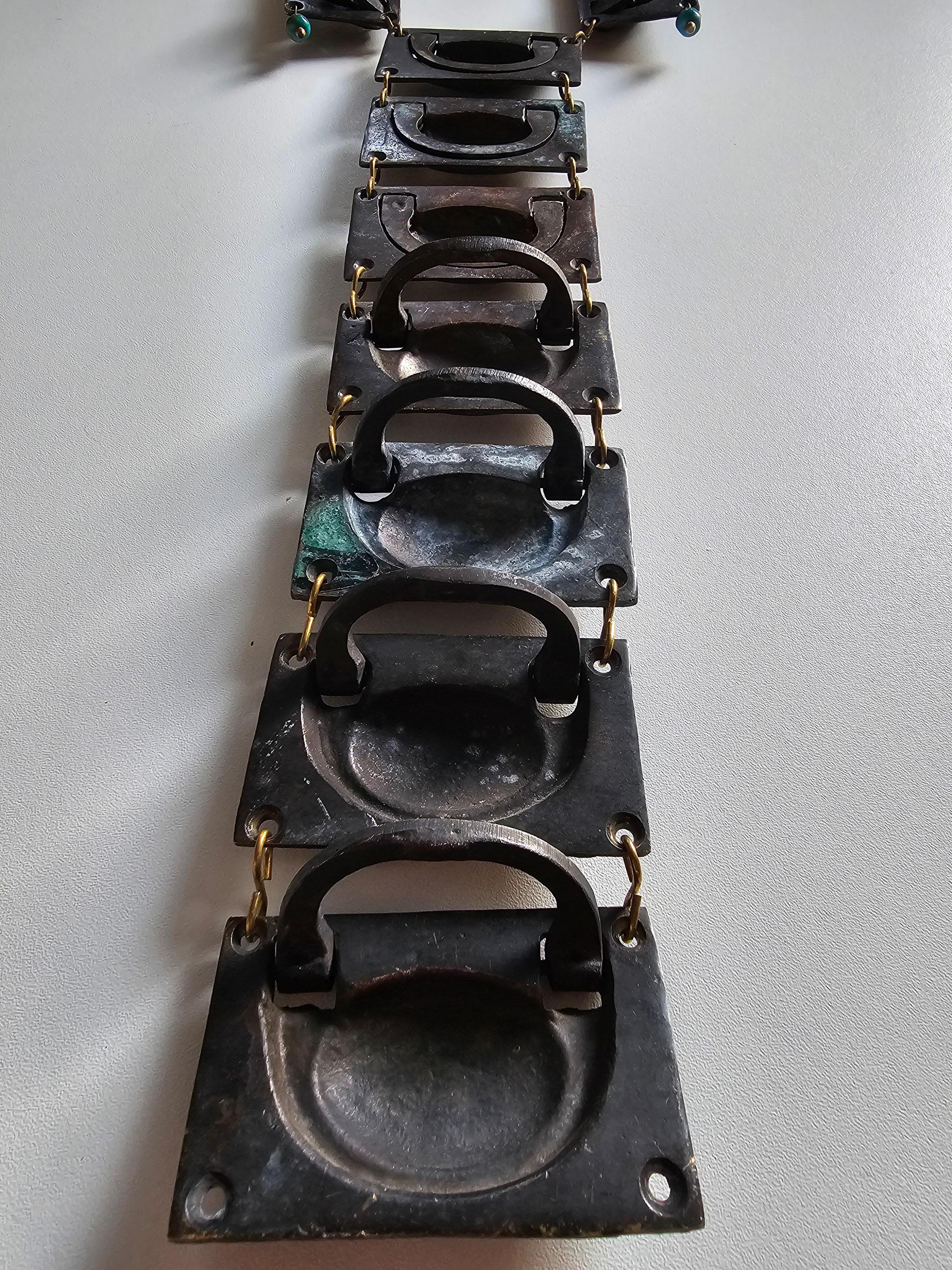 Alina Alamorean Secret Drawers - Collana contemporanea in ottone e turchese in vendita 6