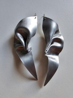 Alina Alamorean Shields Sculptural Contemporary Statement Earrings Aluminium