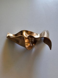 Alina Alamorean Wind Leaf Sculptural Contemporary Statement Ring Rose Bronze