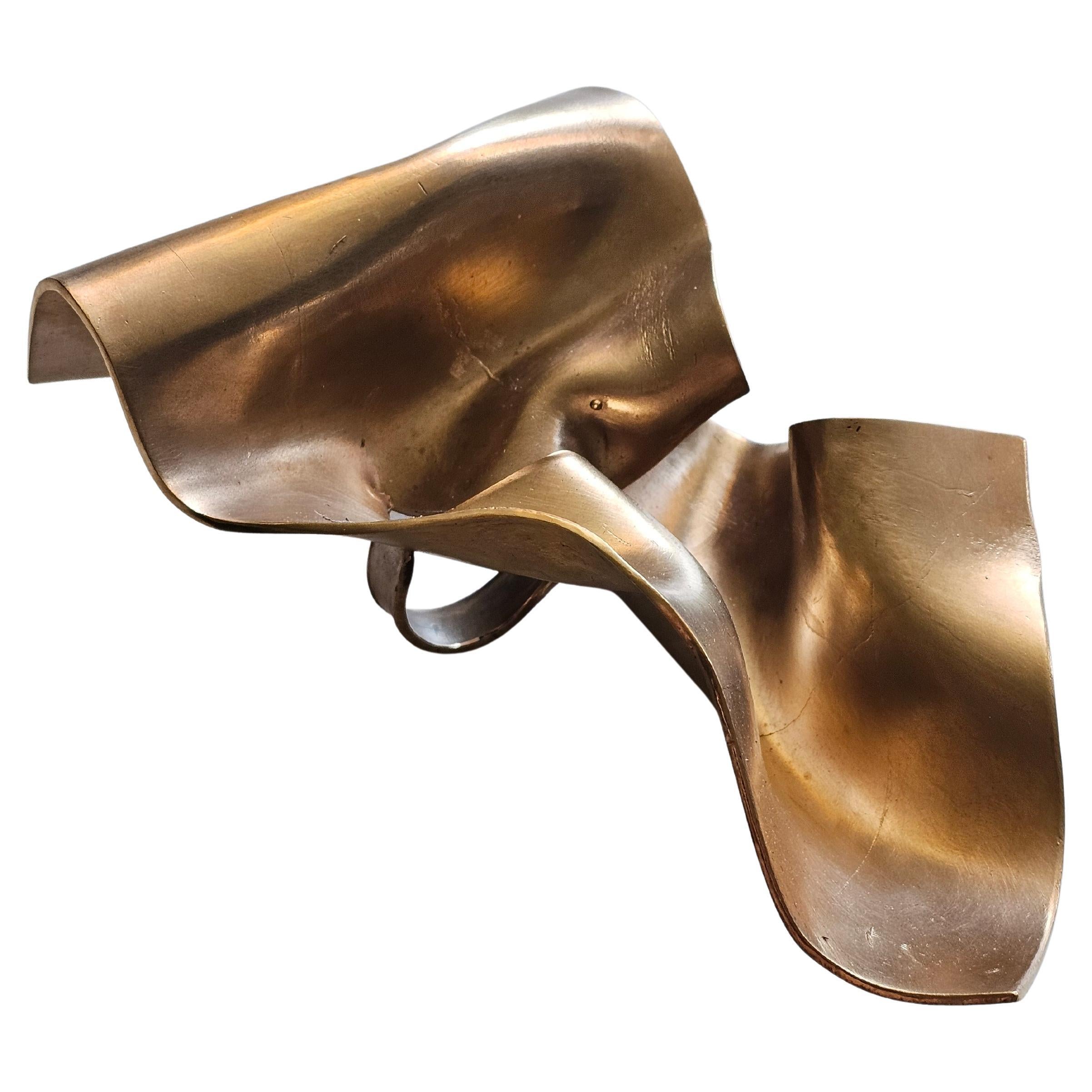 Alina Alamorean Wind Leaf Sculptural Contemporary Statement Ring Rose Bronze
