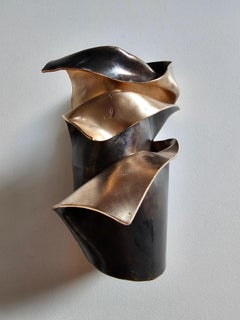 Alina Alamorean Sculptural Contemporary Statement Cuff Bracelet Black Bronze