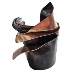 Alina Alamorean Sculptural Contemporary Statement Cuff Bracelet Black Bronze