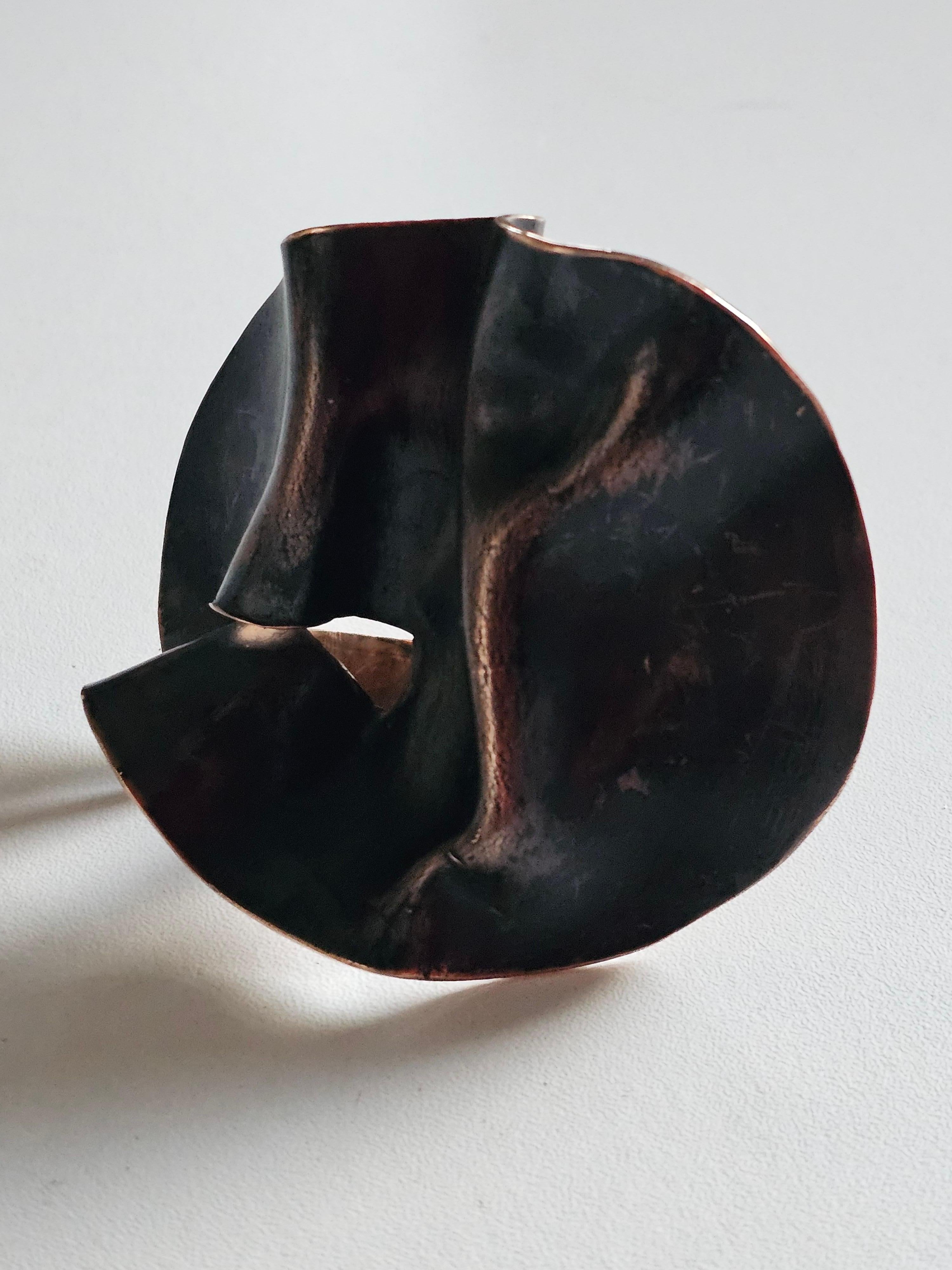 Alina Alamorean Veins of Love Sculptural Contemporary Ring Black Bronze For Sale 3