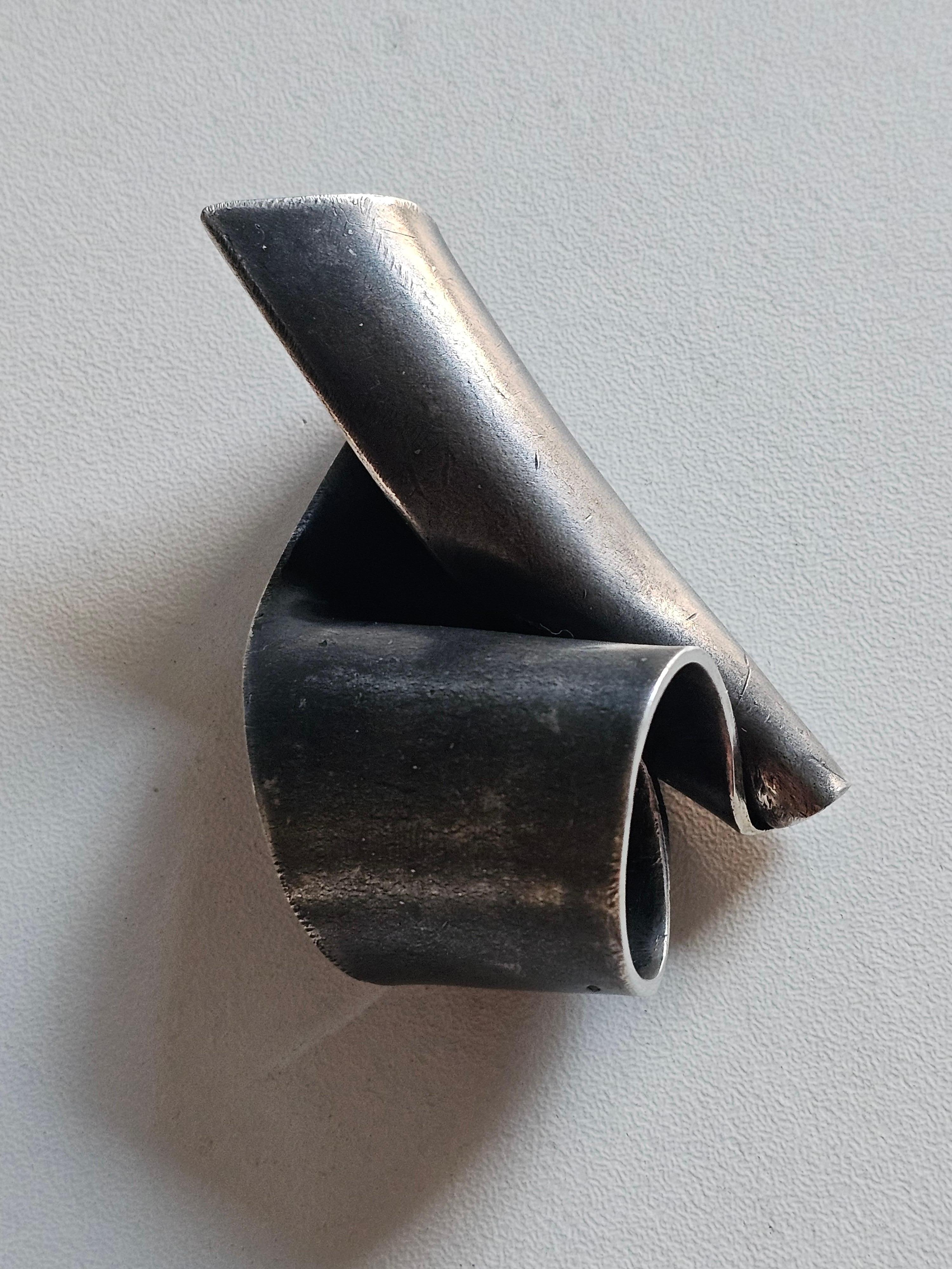 Alina Alamorean Victory Skulpturaler Contemporary Statement Ring Schwarz Silber im Angebot 1