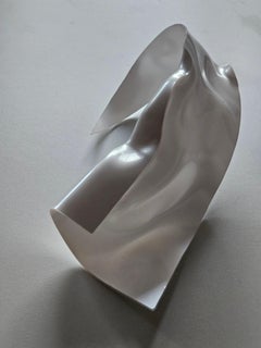 Alina Alamorean White Sculptural Contemporary Statement Scarf Collar Altuglass