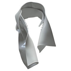 Alina Alamorean White Sculptural Contemporary Statement Set Collar Altuglass