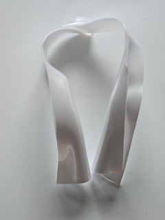 Alina Alamorean White Sculptural Contemporary Statement Shawl Collar Altuglass