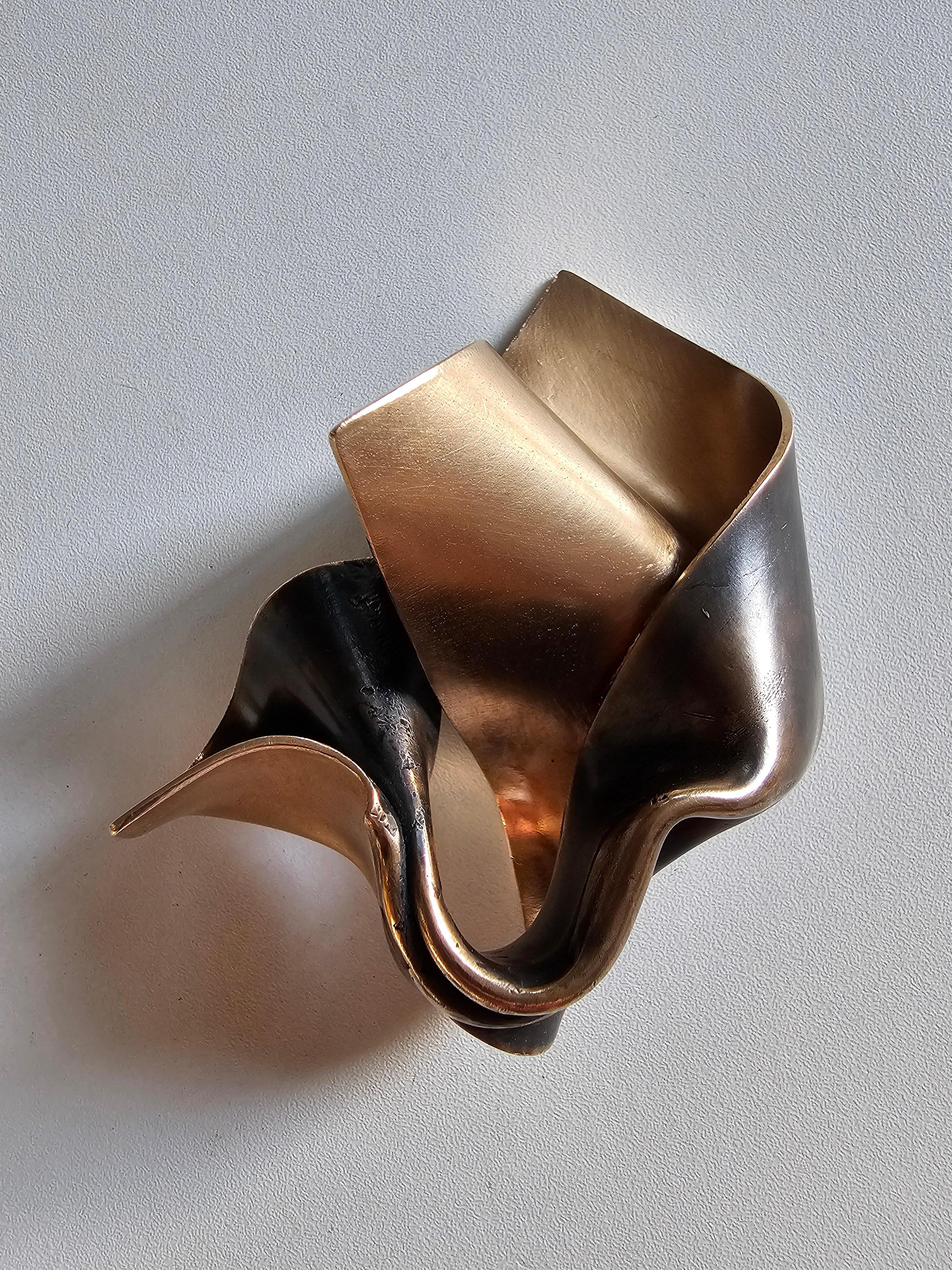 Alina Alamorean Big Wind Sculptural Contemporary Statement Ring Black Bronze In New Condition For Sale In Fresnes, IDF
