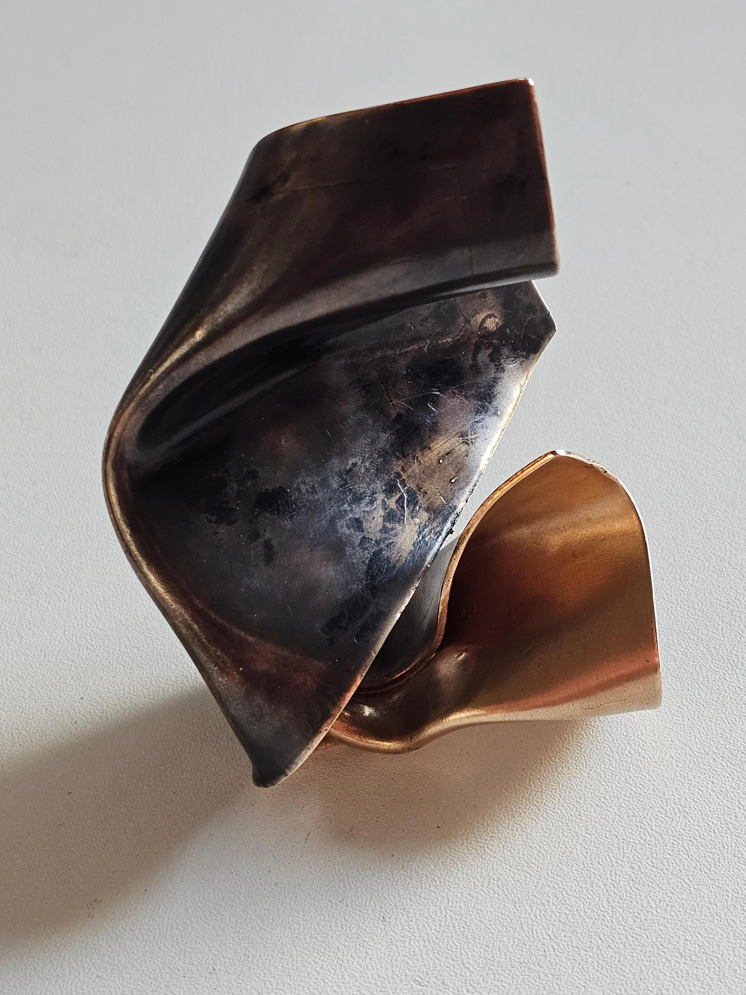Women's or Men's Alina Alamorean Big Wind Sculptural Contemporary Statement Ring Black Bronze For Sale