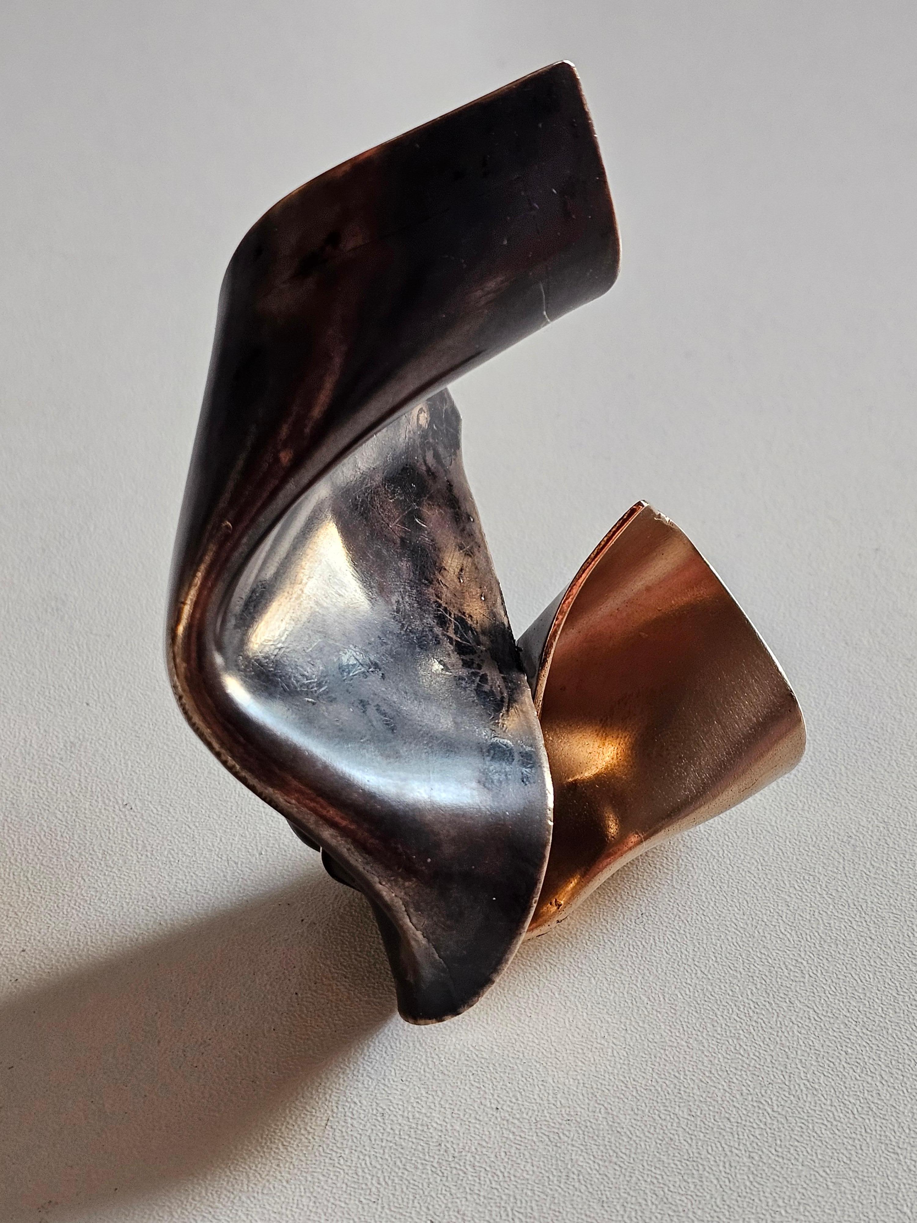 Alina Alamorean Big Wind Sculptural Contemporary Statement Ring Black Bronze For Sale 5
