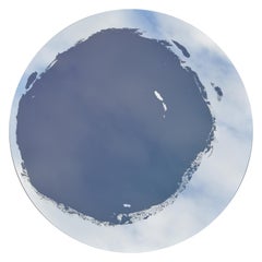Un miroir d'art circulaire « Heart Like the Moon »