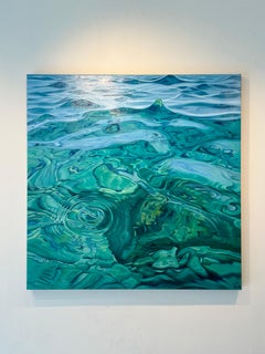 Aguas Cristalinas -pittura originale di paesaggio acquatico in stile moderno e realistico -arte contemporanea