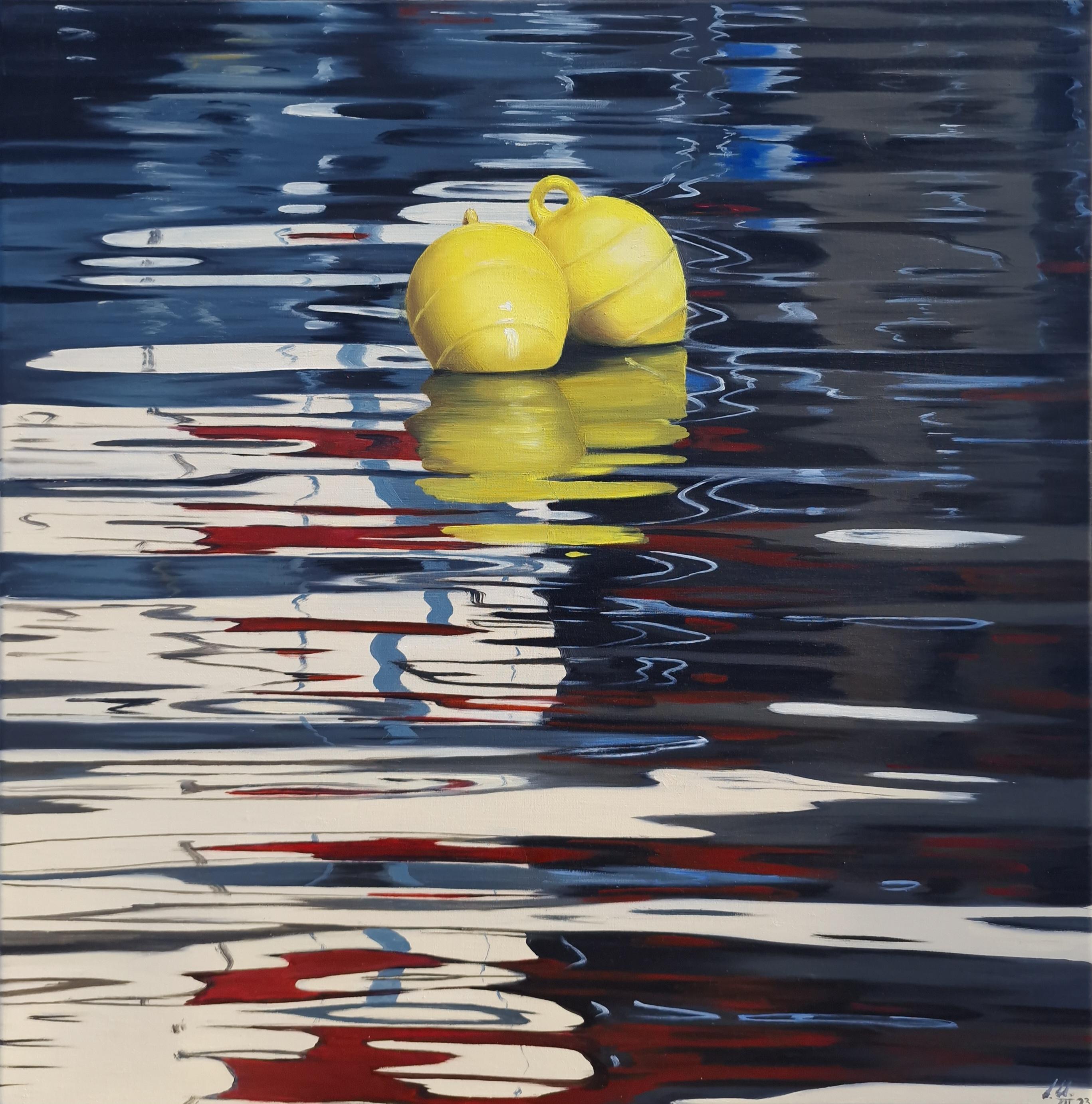 « At the Edge of reality V - original, modern realism seascape-still life painting
