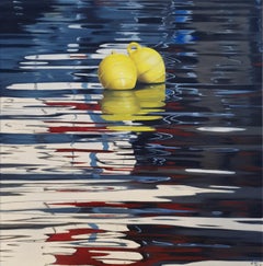 At the Edge of Reality V - original, modern realism seascape-still life painting