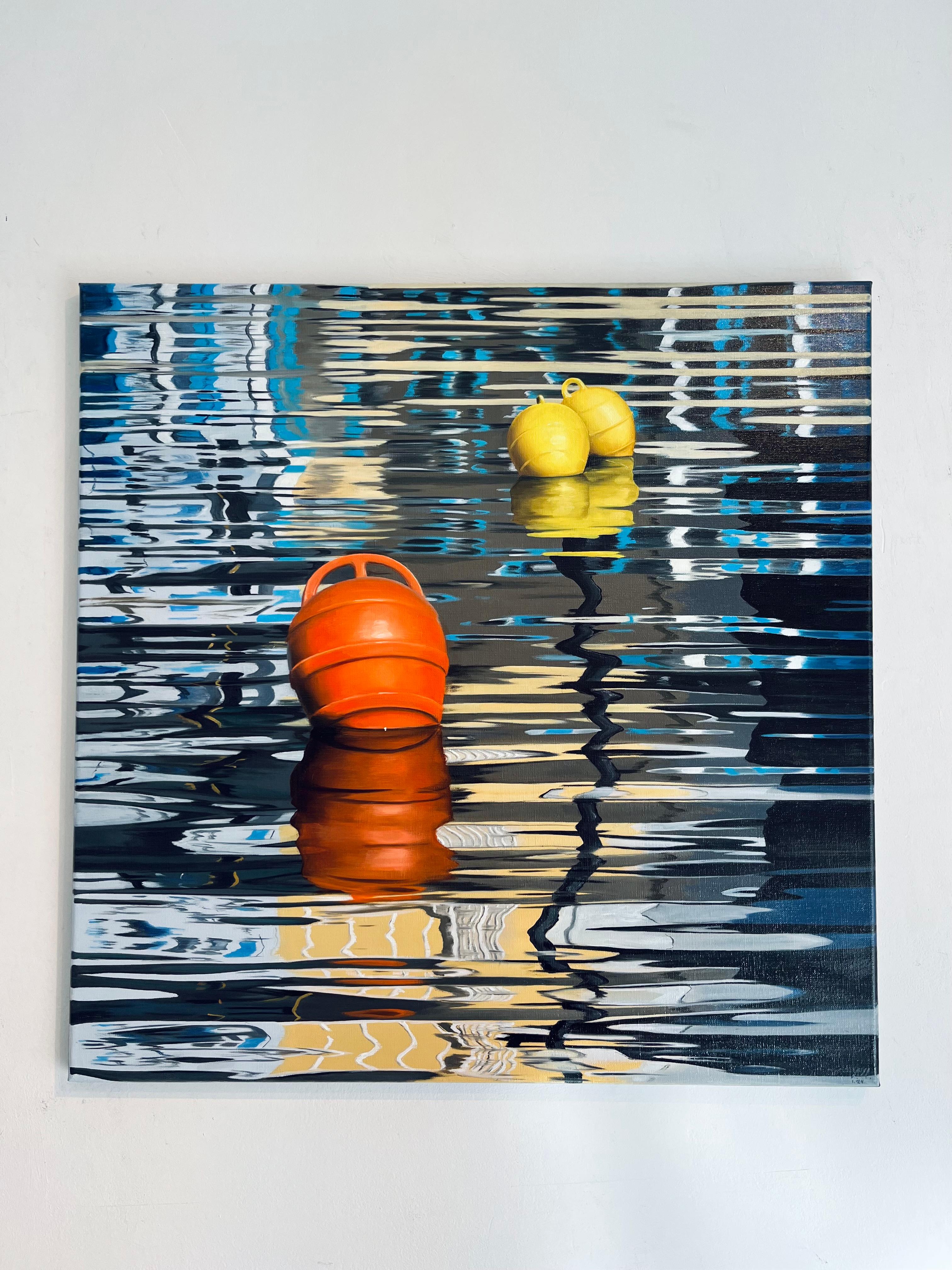 Ai confini della realtà VI - pittura originale di natura morta, paesaggio marino del realismo moderno - Painting di Alina Huberenko