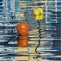 Used At the Edge of Reality VI -original-still life painting, modern realism seascape