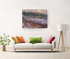 Crowned by the Sun-original modern realism waterscape painting -contemporary art