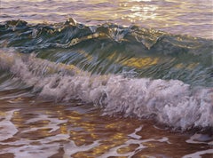 Crowned by the Sun-original modern realism waterscape painting -contemporary art