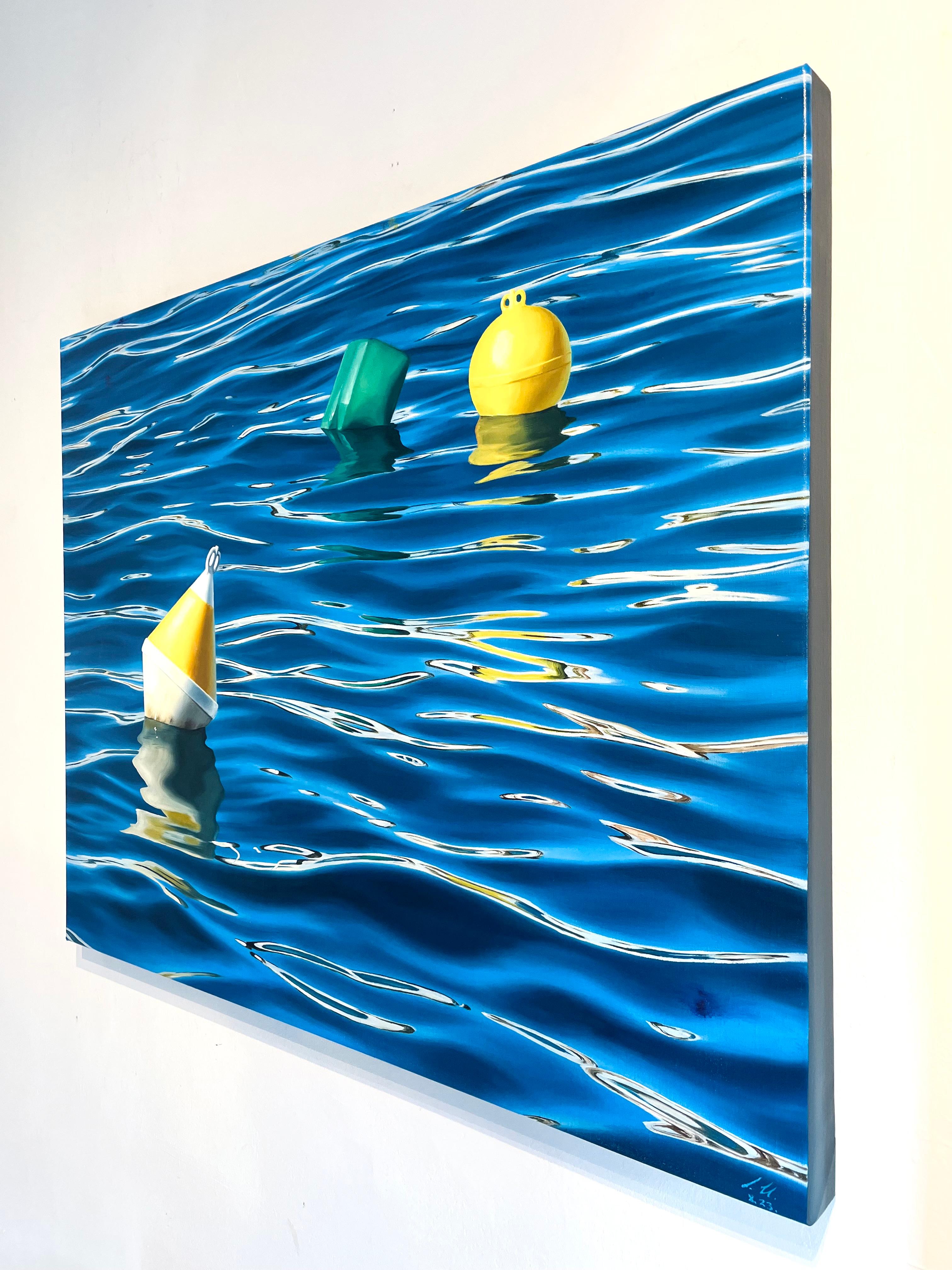 Fisherman's Toys-original Hyper Realismus Meerlandschaft Ölgemälde- zeitgenössische Kunst (Fotorealismus), Painting, von Alina Huberenko