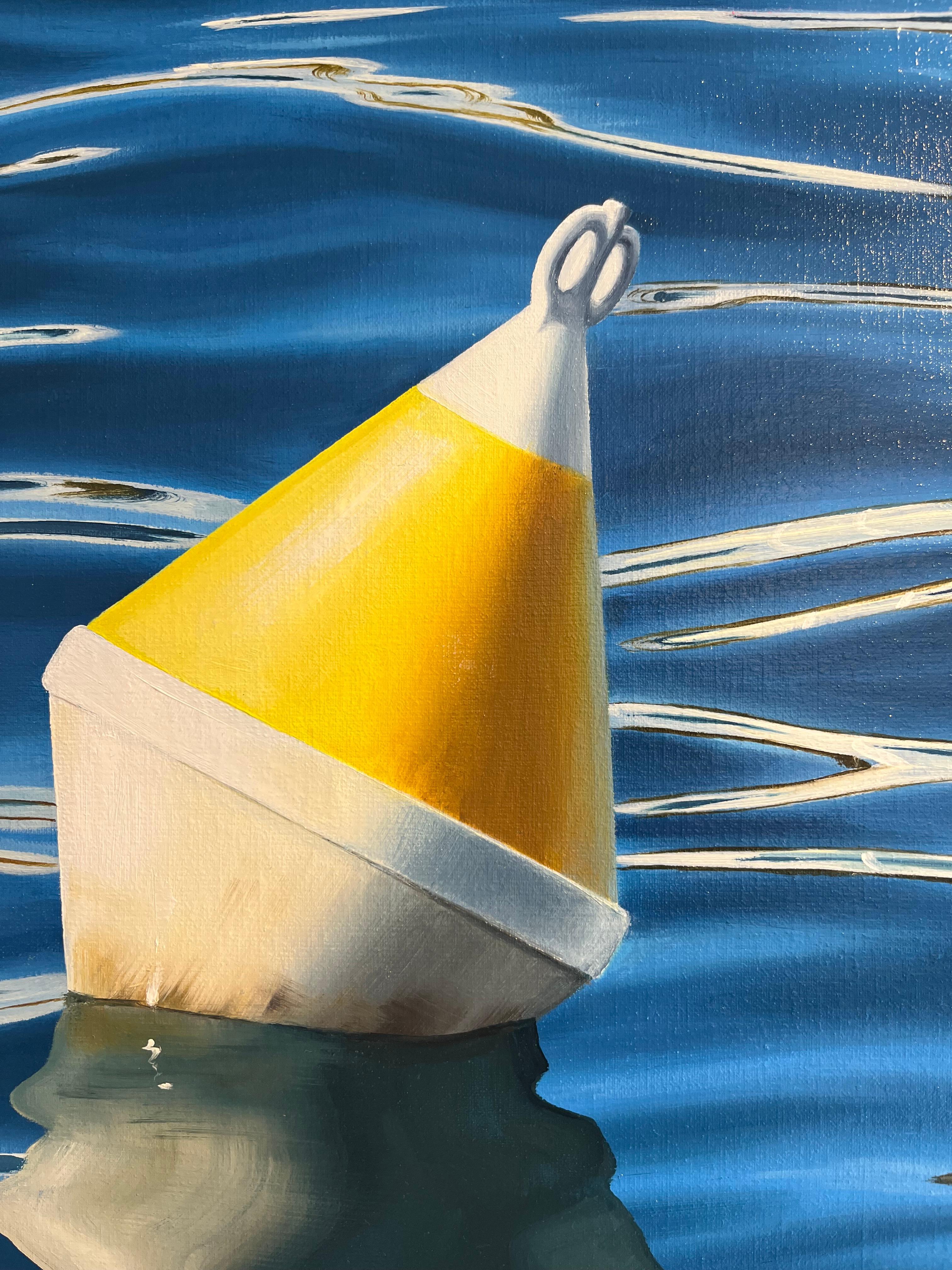 Fisherman's Toys-original Hyper Realismus Meerlandschaft Ölgemälde- zeitgenössische Kunst (Blau), Landscape Painting, von Alina Huberenko