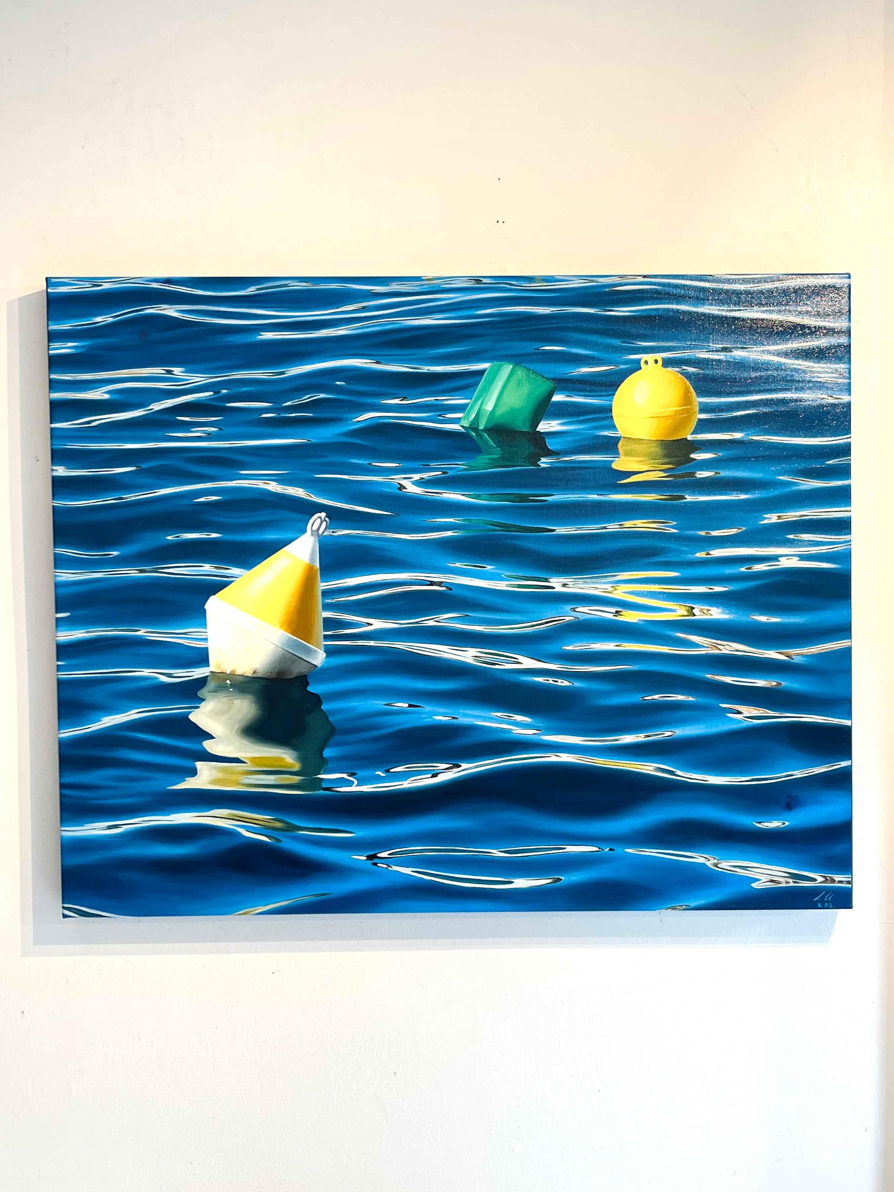 Fisherman's Toys-original hyperrealism seascape oil painting- contemporary Art For Sale 1