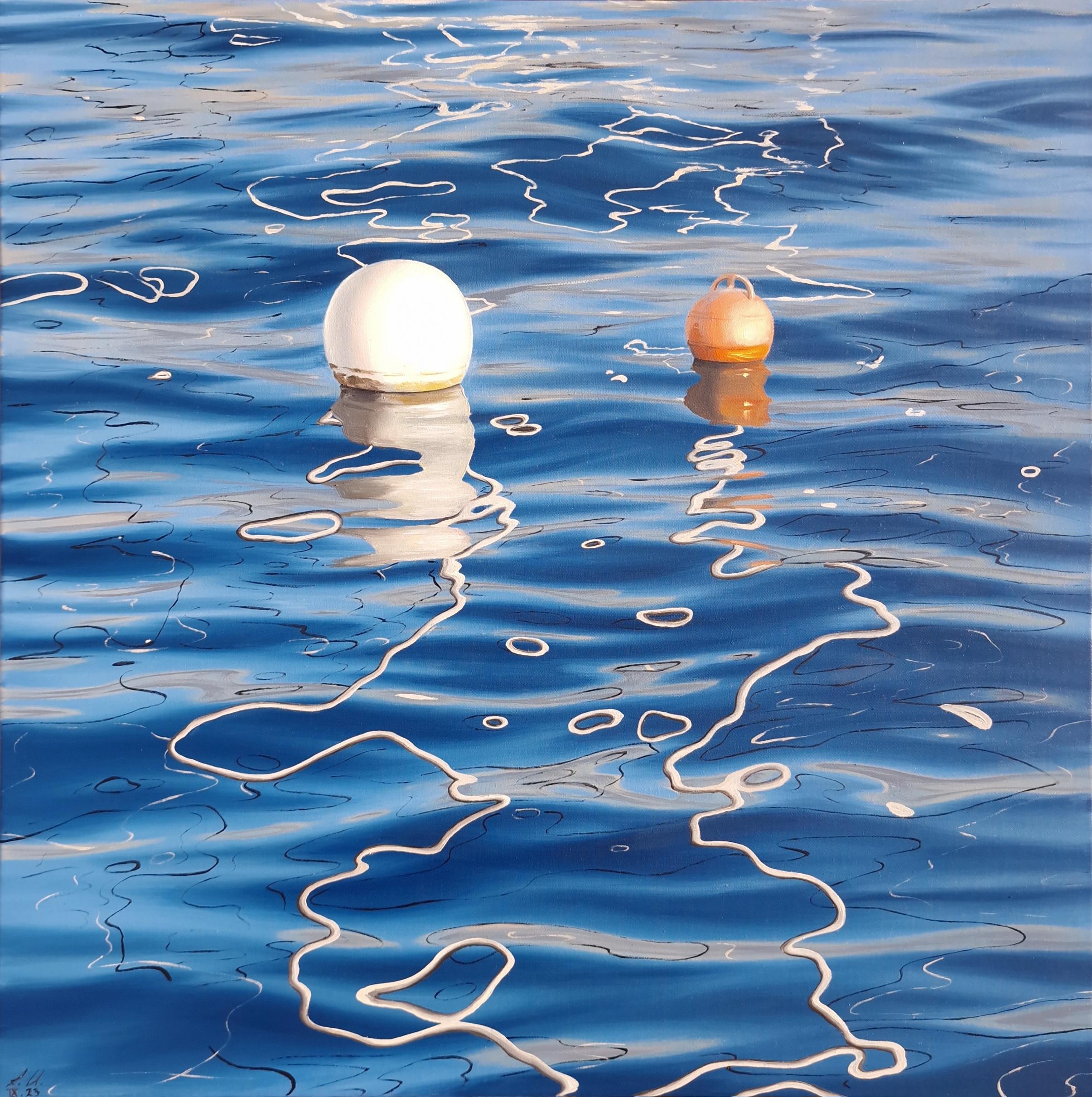 L'heure dorée au port - réalisme original - paysage marin - nature morte - peinture à l'huile - art - Art de Alina Huberenko