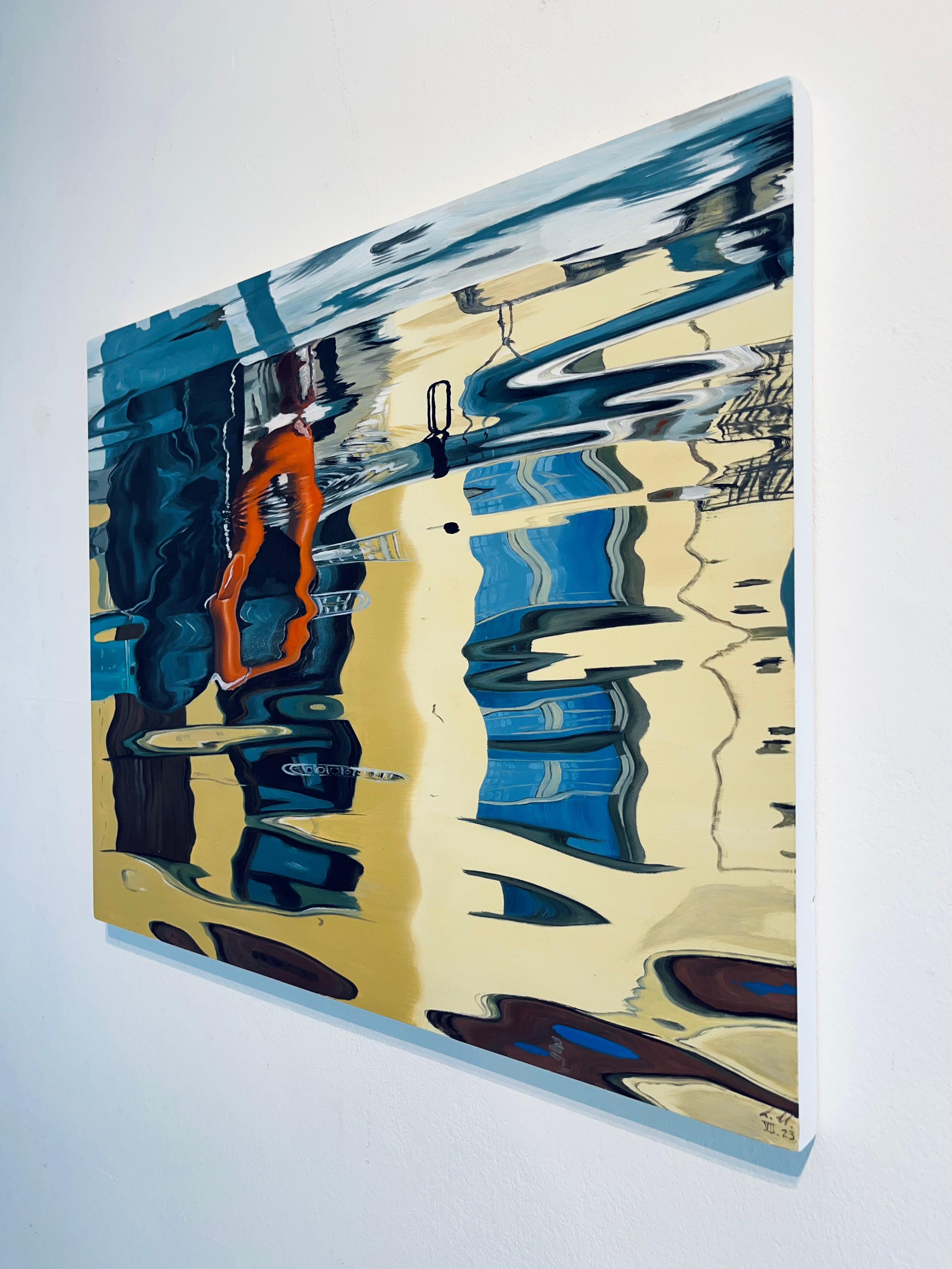 Cinturón de la vida-Original hiperrealismo moderno pintura al óleo al agua-Arte contemporáneo en venta 1