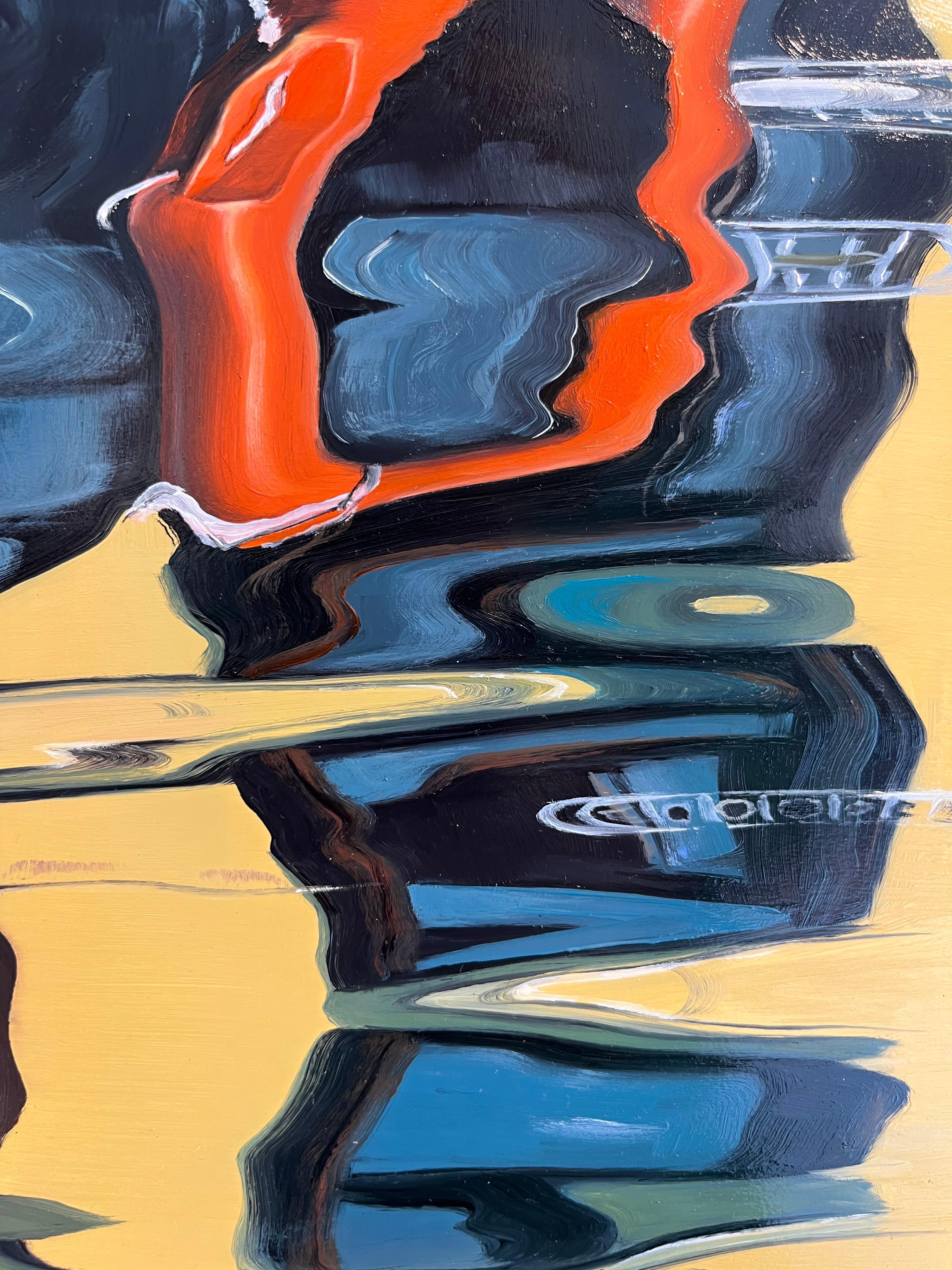 Cinturón de la vida-Original hiperrealismo moderno pintura al óleo al agua-Arte contemporáneo en venta 2