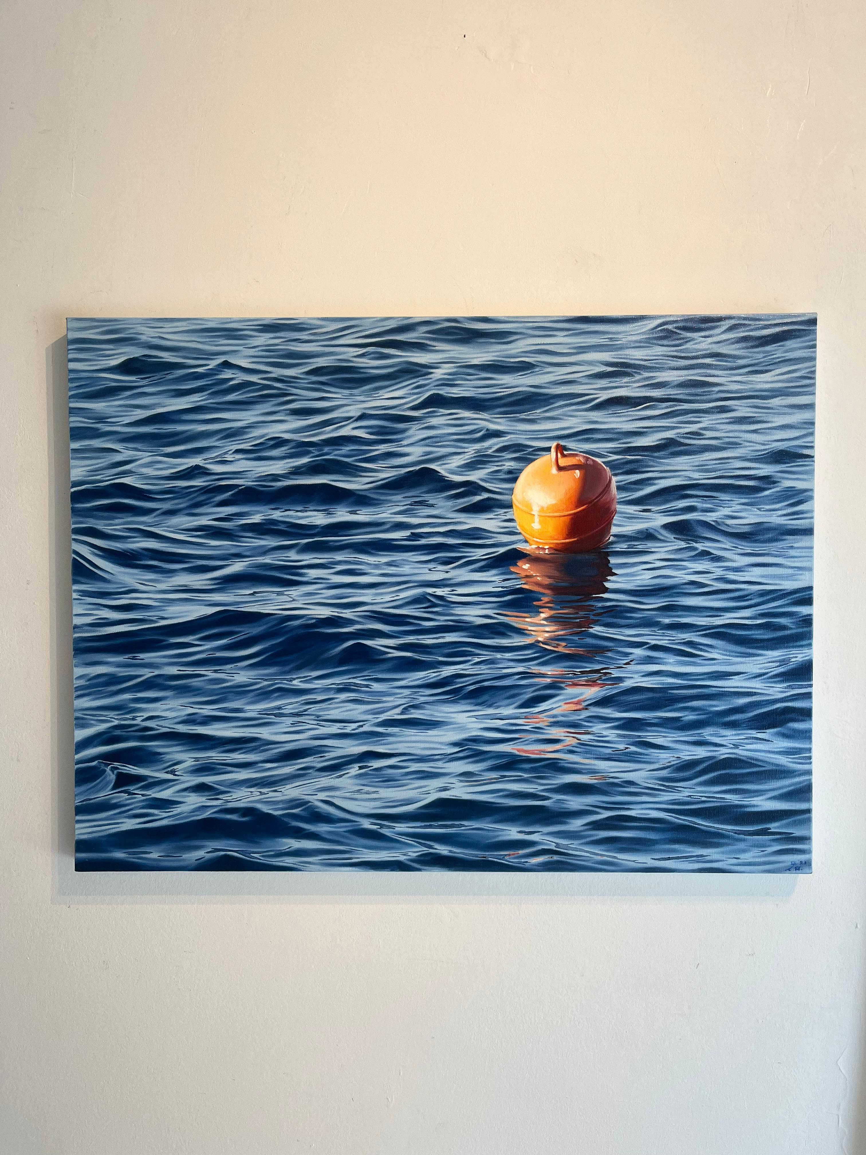 Lullaby for the Bouy-original Hyper realism still life-seascape-oil painting-Art - Painting by Alina Huberenko