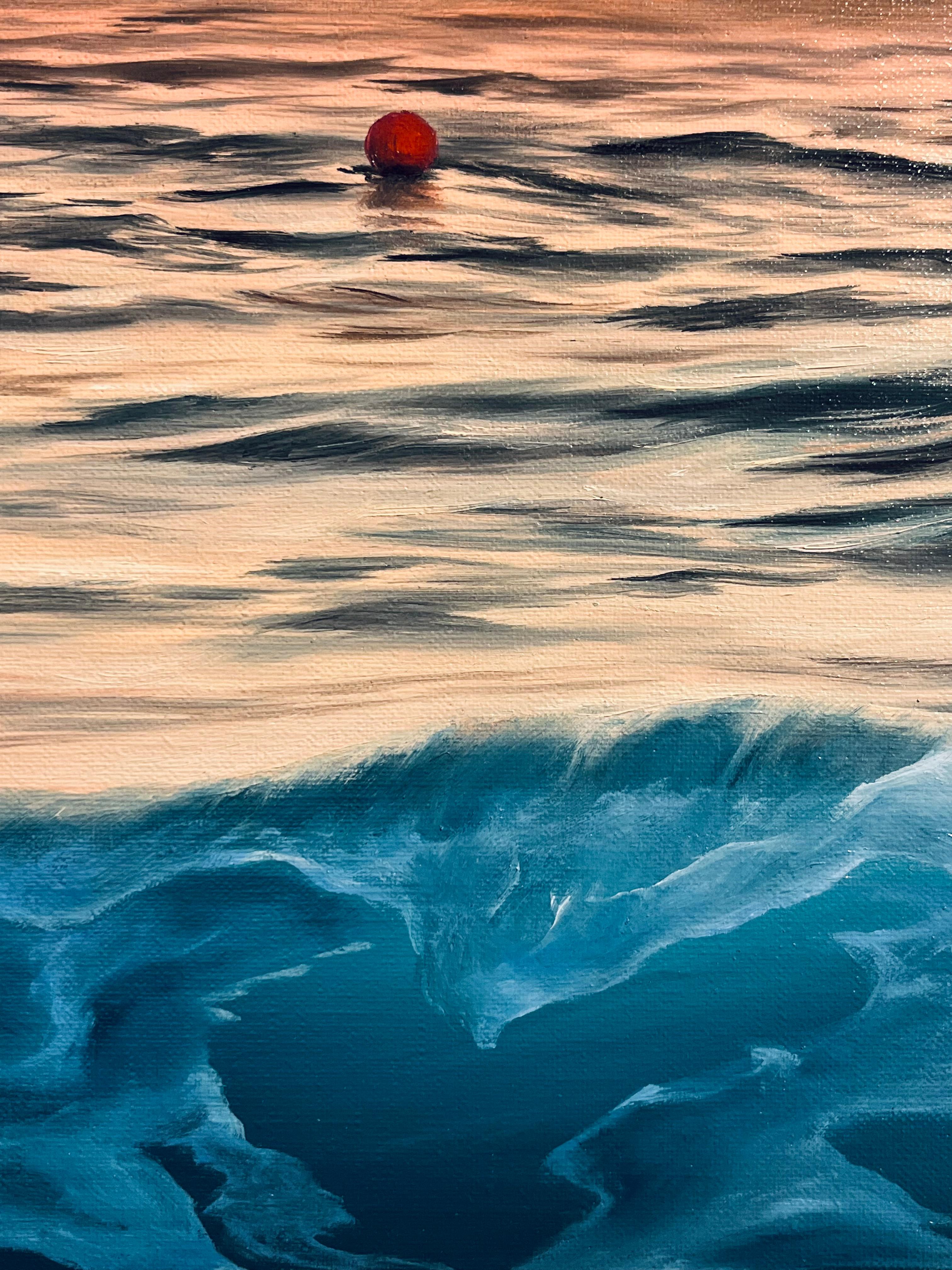 Ocean sunset -original hyper realism seascape oil painting-contemporary Art For Sale 1