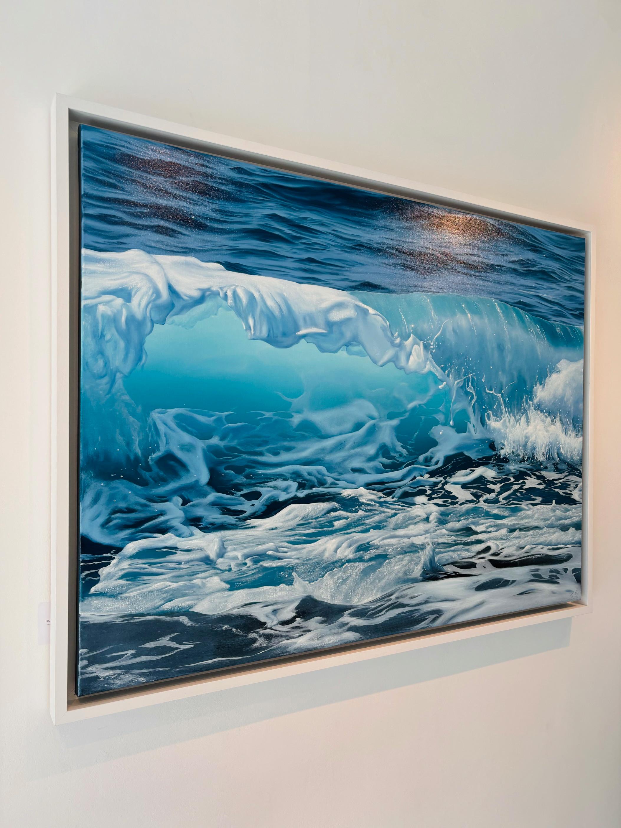 Seanergy I -Originale moderne Realismus Wasserlandschaft Malerei -Zeitgenössische Kunst (Fotorealismus), Painting, von Alina Huberenko
