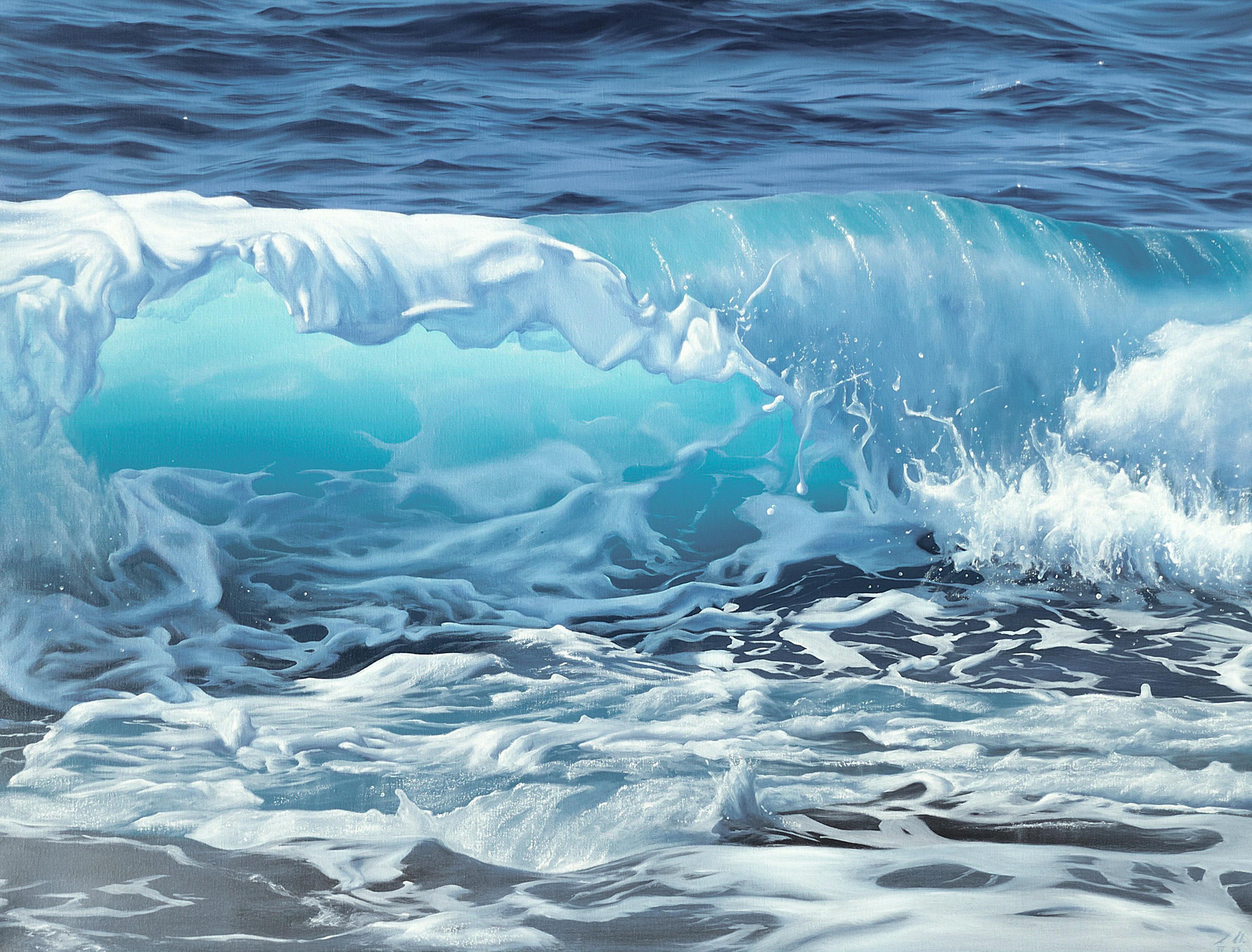 Seanergy I - pintura original de paisaje acuático del realismo moderno -arte contemporáneo