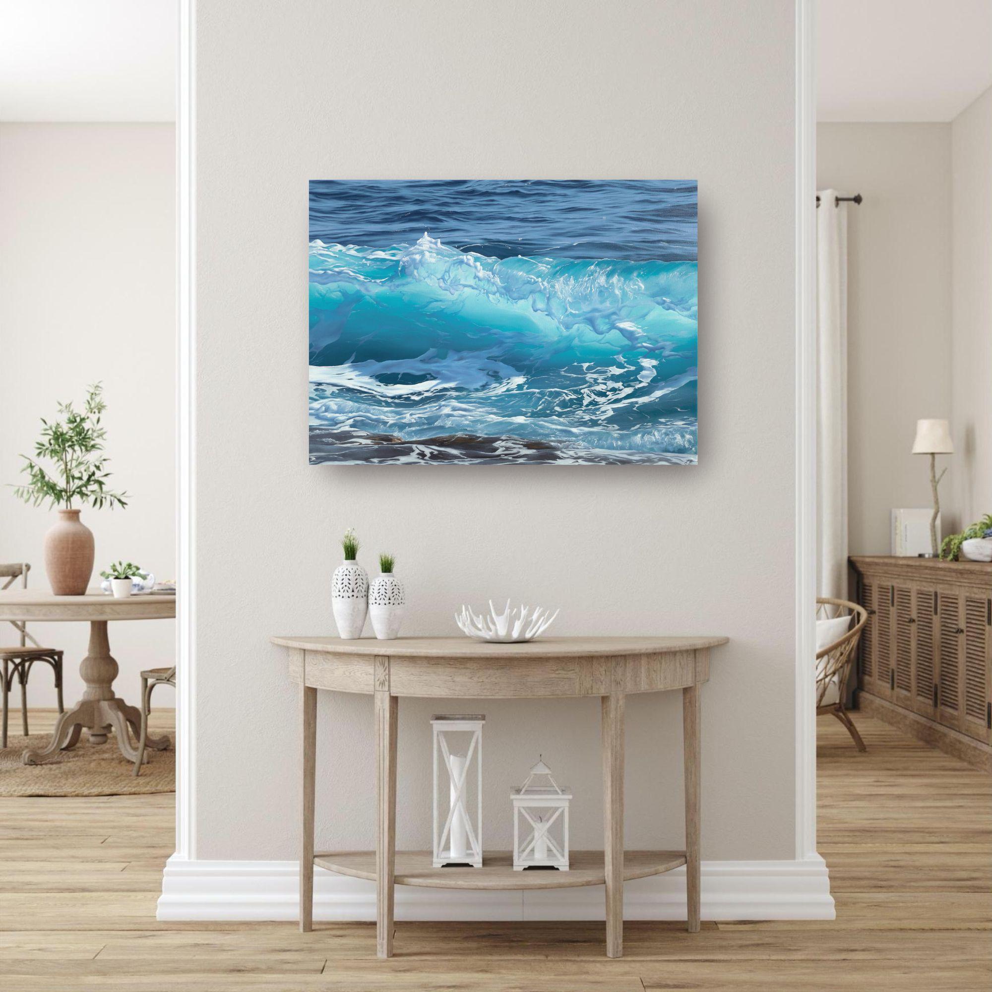 Seanergy II - pintura original de paisaje acuático del realismo moderno -arte contemporáneo - Art Fotorrealista de Alina Huberenko