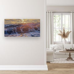Coucher de soleil sur la mer Noire - peinture à l'huile originale, moderne et réaliste - Art contemporain