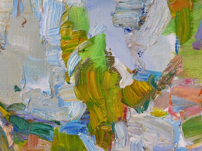 Alina Khrapchynska Edelweiss Landscape Oil Painting Colors Blue