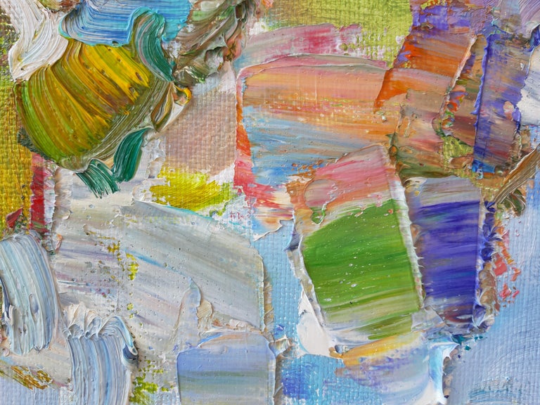 Alina Khrapchynska Edelweiss Landscape Oil Painting Colors Blue